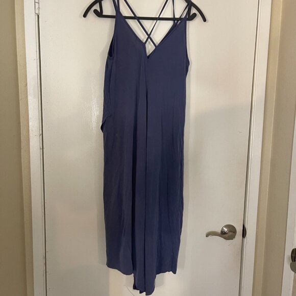 Lush XS Blue Summer Wrap Dress – Crisscross Back, High-Low Hem - Picture 8 of 11